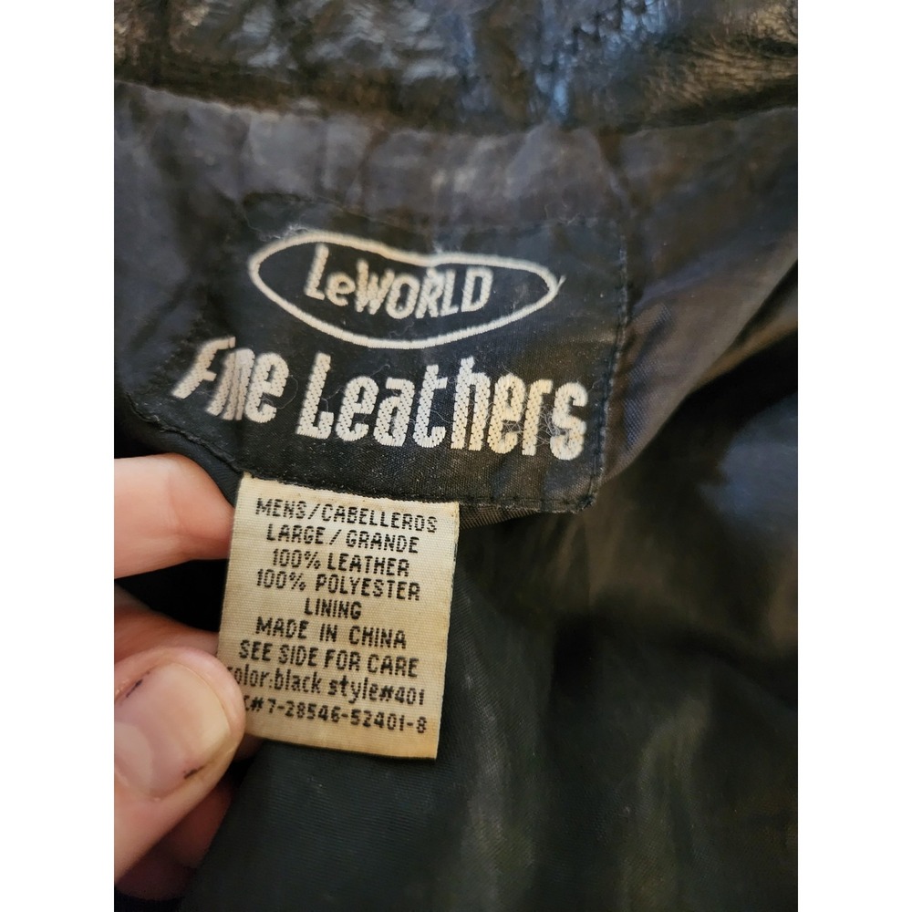 80s/90s Black Patchwork Leather Jacket - image 4